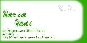 maria hadi business card